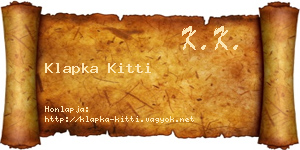 Klapka Kitti névjegykártya