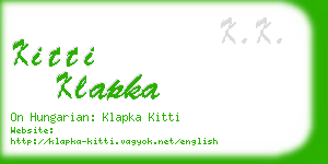 kitti klapka business card